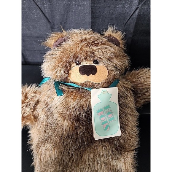 Woof & Poof Hot Bots Hot Water Bottle Bear With Blue Ribbon New With Tag Vintage - Picture 2 of 5